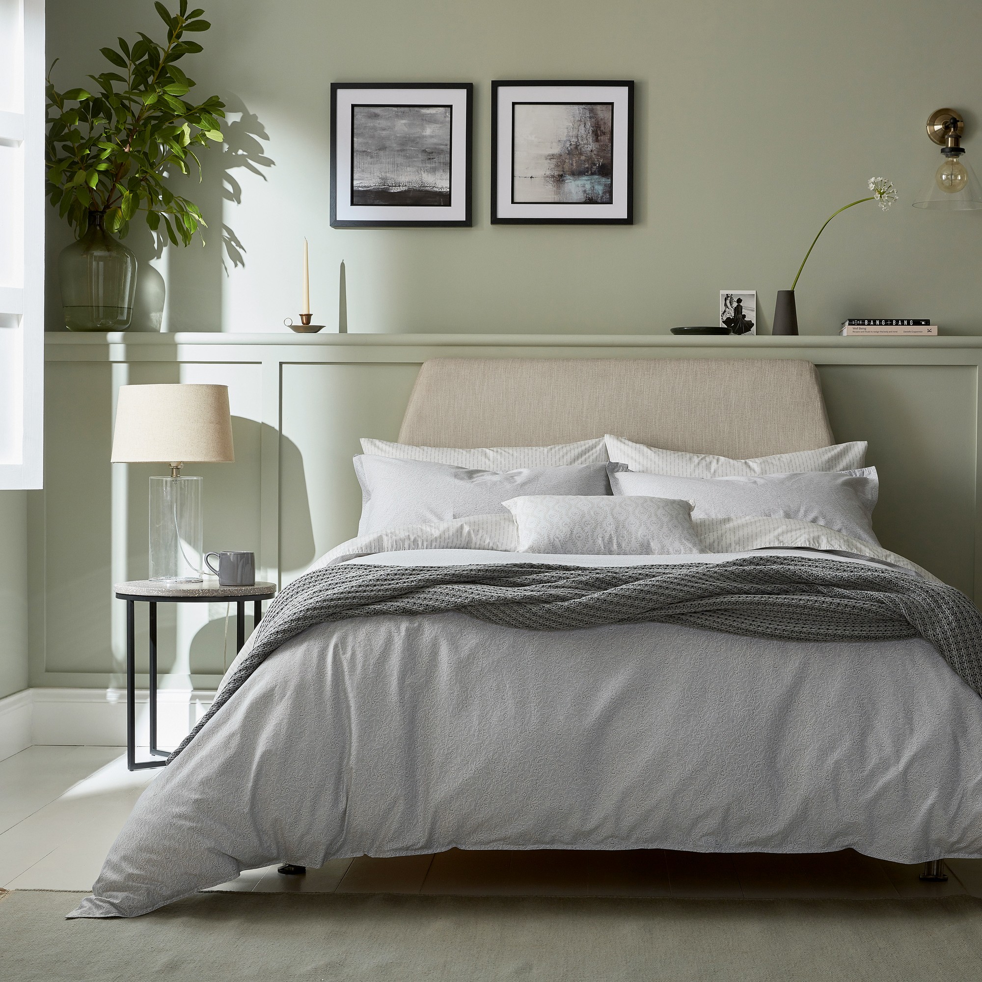 Silva Organic Cotton Bedding And Pillowcase By Murmur In Cloud Grey